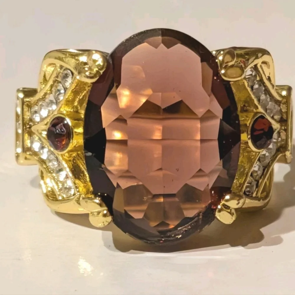 8ct Large Lab Created Deep Red Sparkling Gemstone Cocktail Ring For Women Sz 13